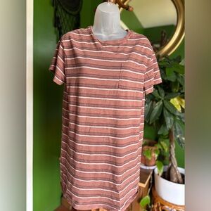 RVCA Striped Brown T-shirt dress